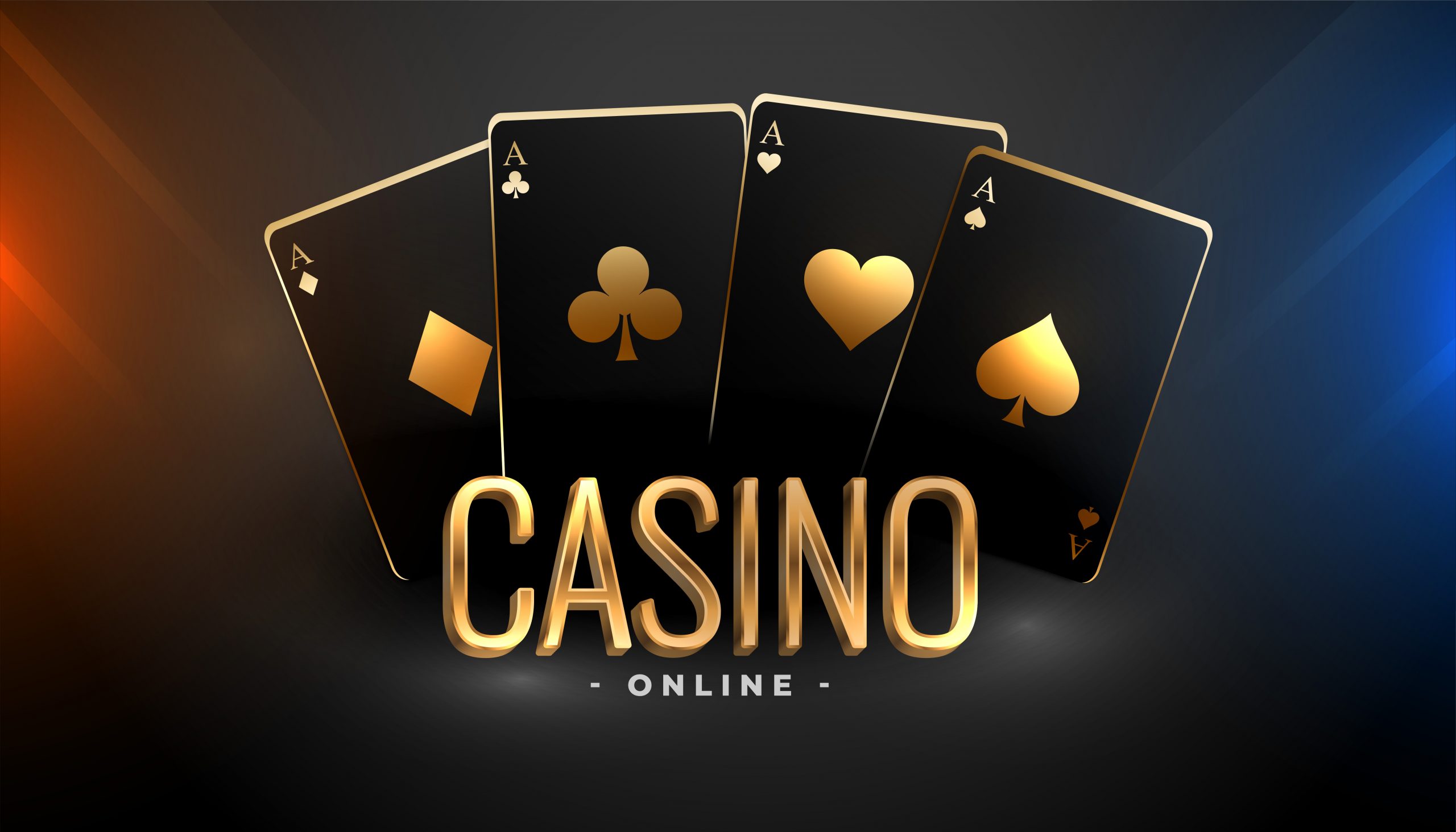 black and gold casino playing cards background